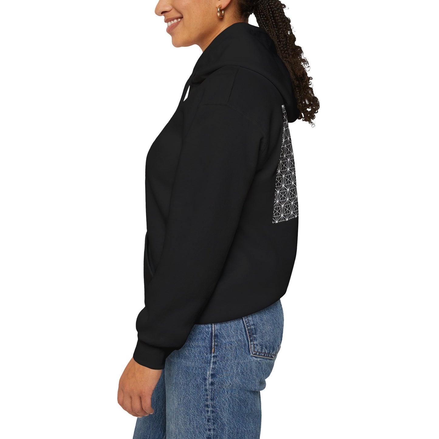 Experience ravewear excellence: upbeat, moody, and classy hoodie for EDM, trance, house, techno, ElectronicDanceMusic, DJ, PLUR, PeaceLoveUnityRespect, and musicfestival style
