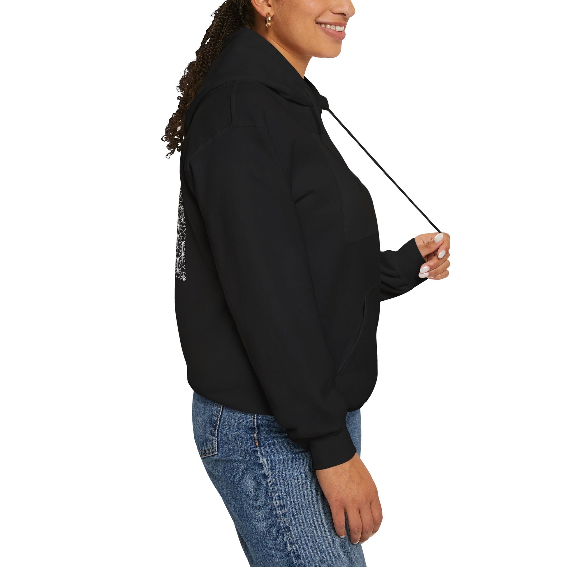 Hexed & Blessed Hoodie – a must-have for rave, EDM, trance, house, techno, ElectronicDanceMusic fans seeking upbeat, classy, and moody loungewear with PLUR and PeaceLoveUnityRespect vibes